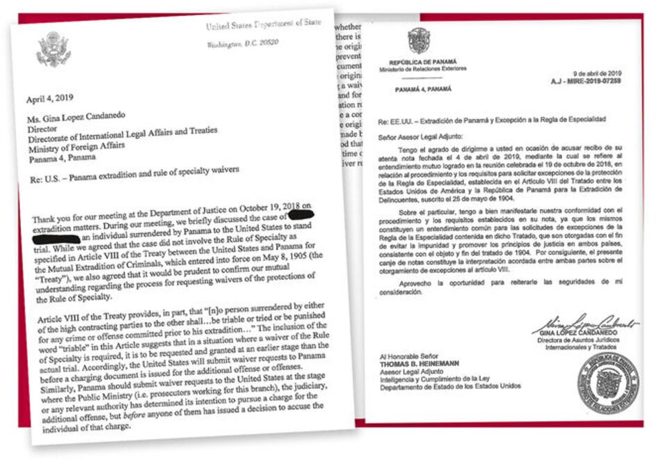 Canje de notas sobre extradición está vigente