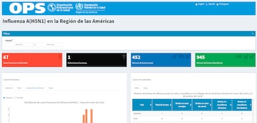 Este es el tablero interactivo para rastrear la influenza aviar en humanos y animales