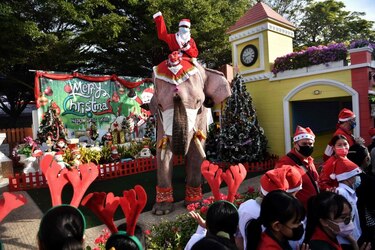 Papá Noel monta elefantes y lucha contra el virus