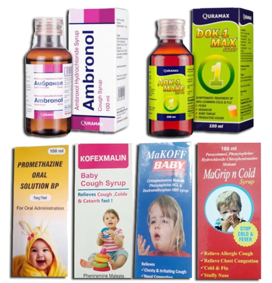 Los seis jarabes infantiles contaminados con dietilenglicol y etilenglicol