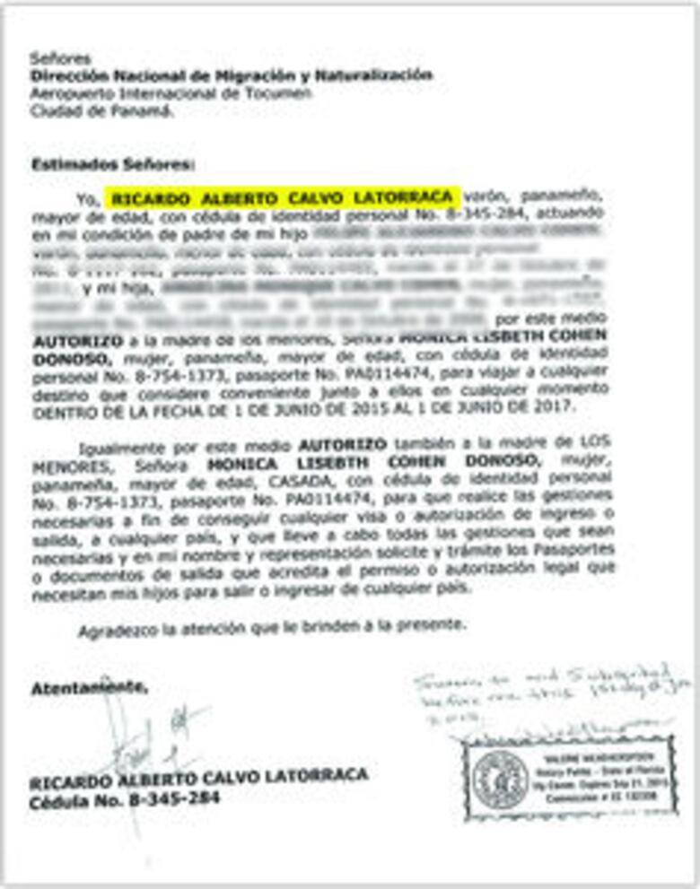 Gabriel Btesh y Ricardo Calvo autorizan sacar a sus hijos del país hasta el 2017