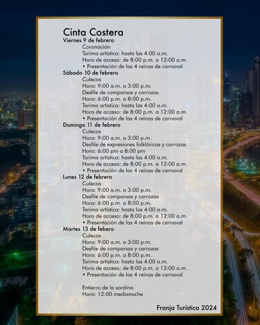 Esta es la agenda del carnaval en la cinta costera y el Casco Antiguo