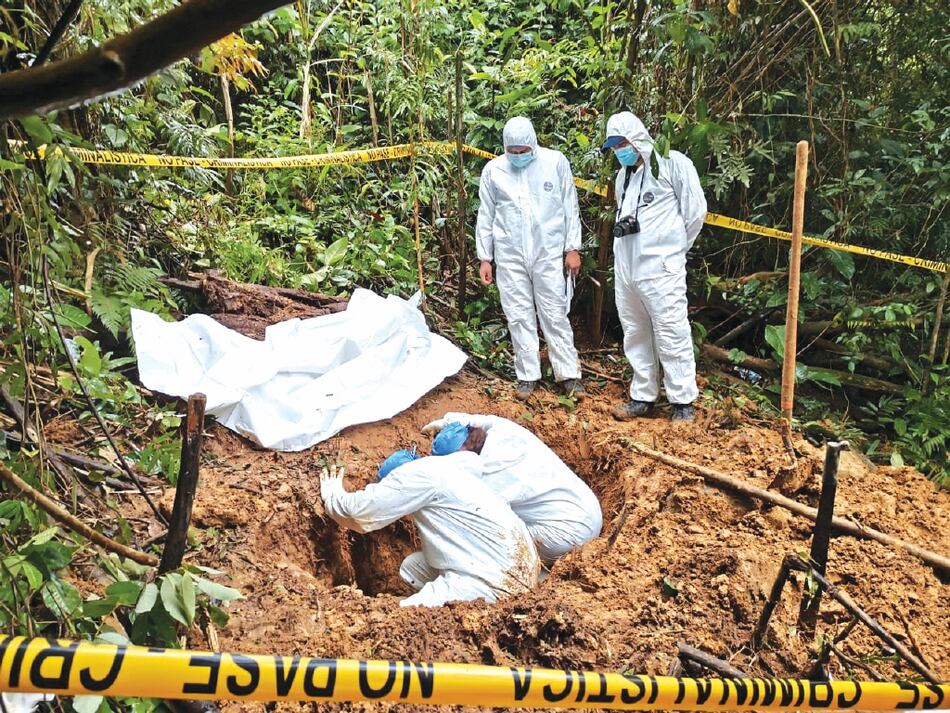 Peritos analizan osamentas halladas en fosa clandestina