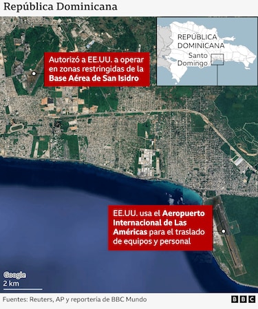 Los mapas que muestran las islas caribeñas que están ayudando a Estados Unidos en sus operaciones militares contra lanchas de Venezuela