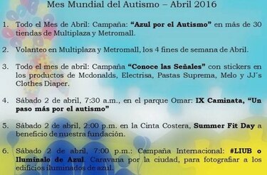 Caminata por el día mundial de concienciación sobre el autismo