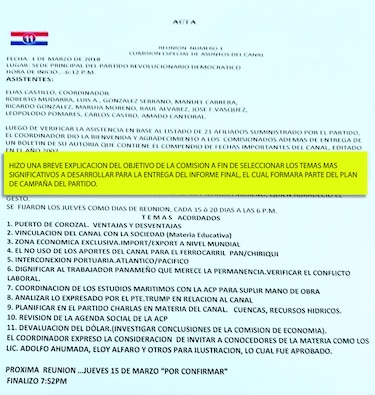 Elías Castillo discute tema del Canal con el PRD