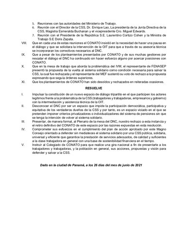 Conato formaliza su retiro de la mesa del diálogo por la Caja de Seguro Social