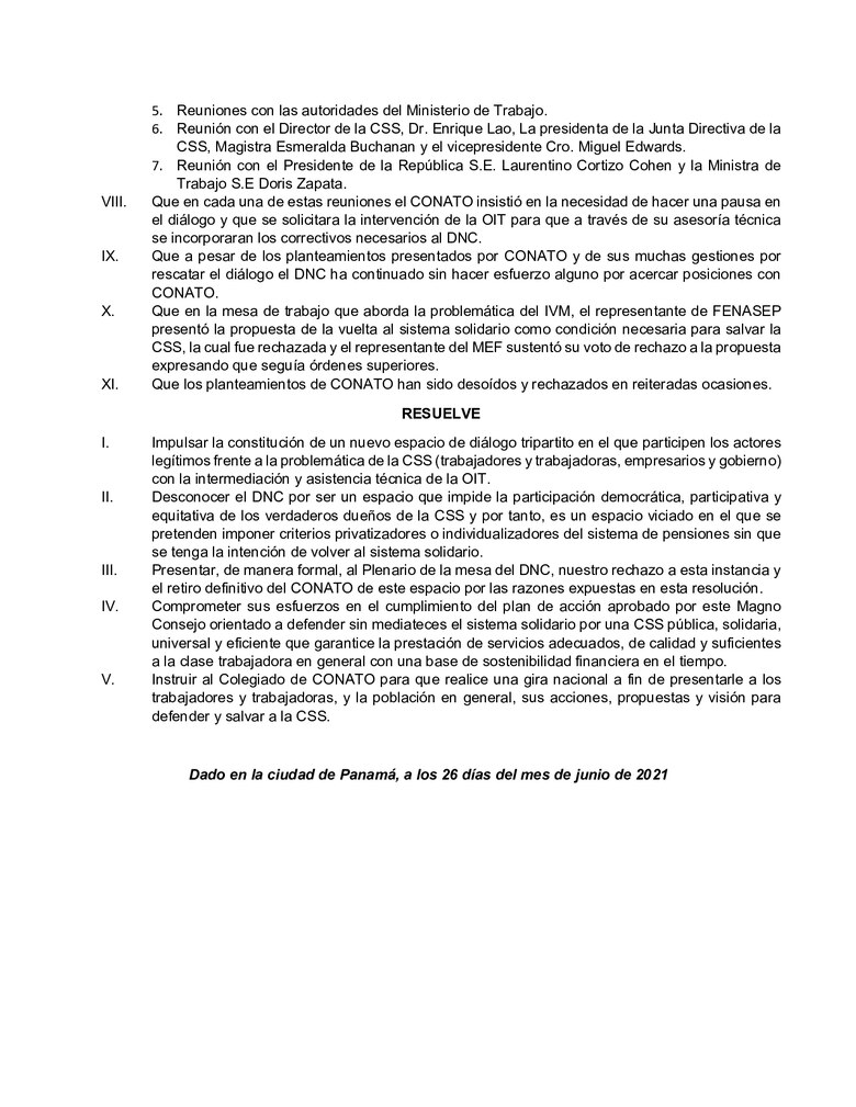 Conato decide en asamblea mantenerse fuera del diálogo por la CSS