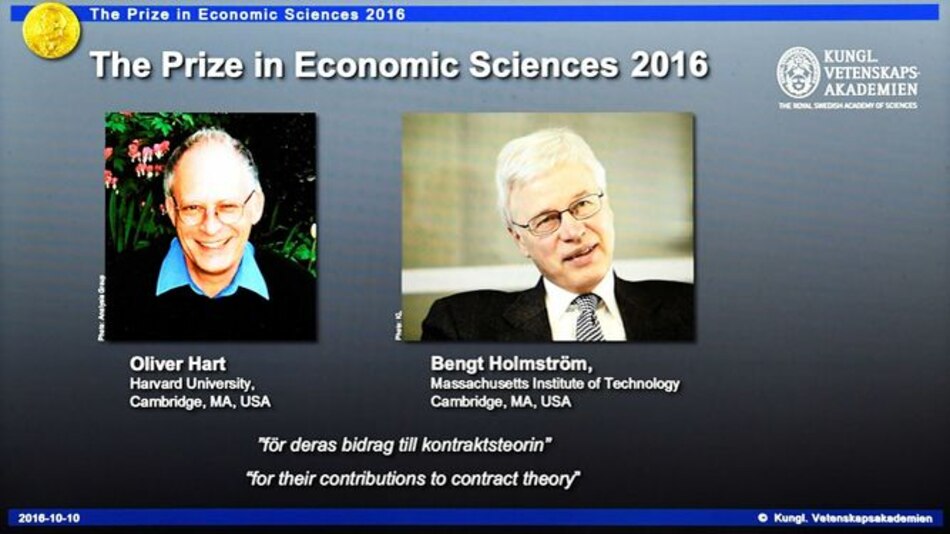 Oliver Hart y Bengt Holmstrom ganan el Nobel de Economía