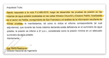Hay déficit de agua en Paitilla