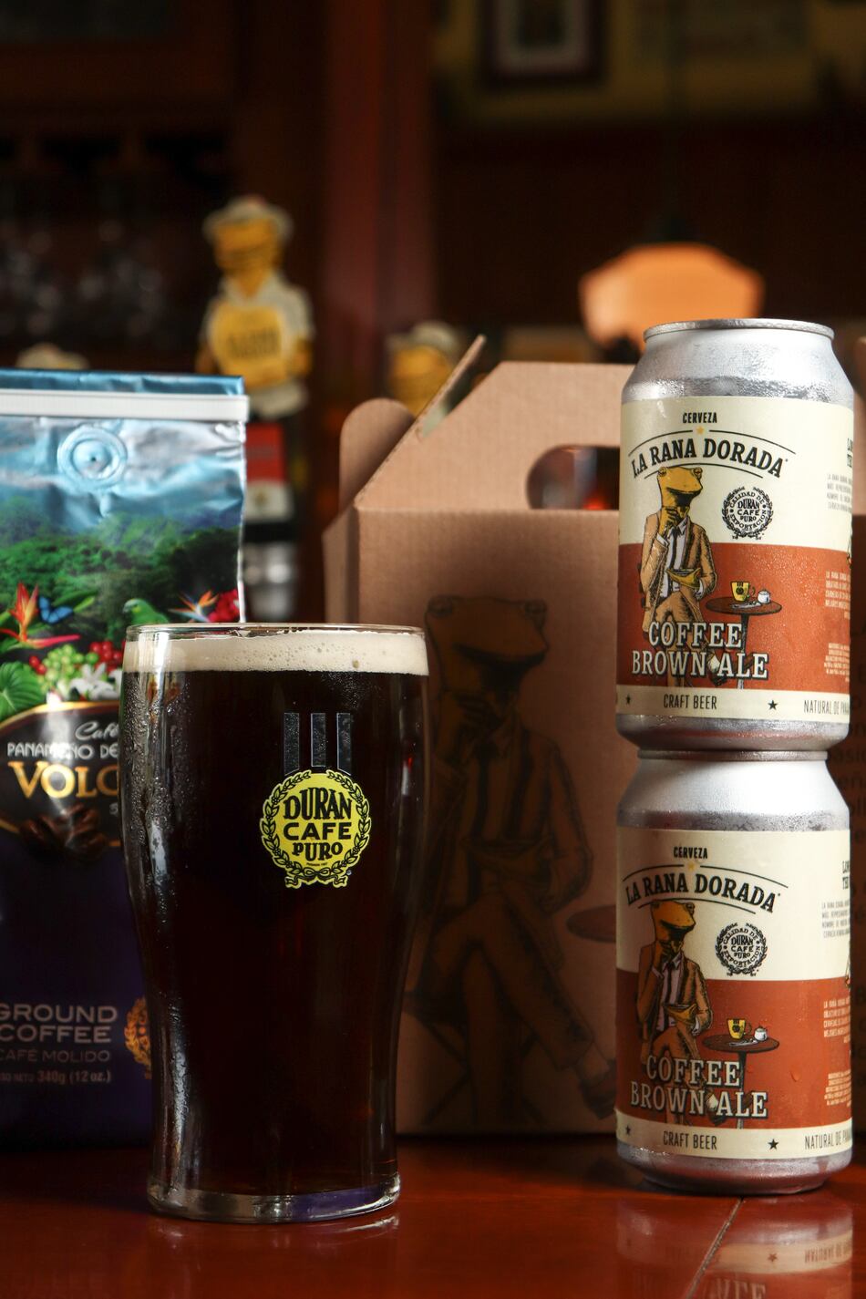 La Rana Dorada Coffee Brown Ale - con Café Durán origen Volcán.