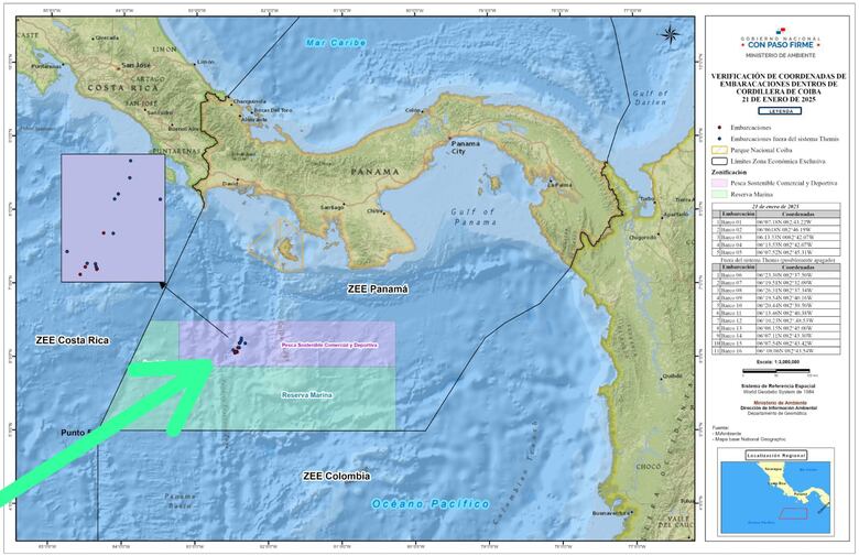 Detectan 16 naves pesqueras ilegales en  área protegida Cordillera de Coiba