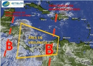 Emiten un aviso preventivo por la incursión de la onda tropical No. 20 en el país