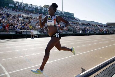 Alysia Montaño vuelve a competir embarazada