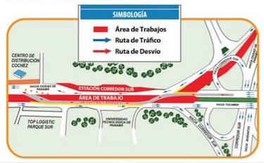 Posponen desvíos en la vía Tocumen, frente a la Universidad Tecnológica de Panamá