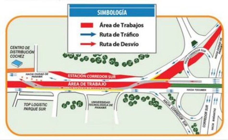 Posponen desvíos en la vía Tocumen, frente a la Universidad Tecnológica de Panamá