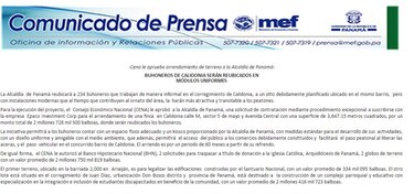 Gobierno dona a la Arquidiócesis de Panamá dos terrenos estatales valorados en $2.7 millones