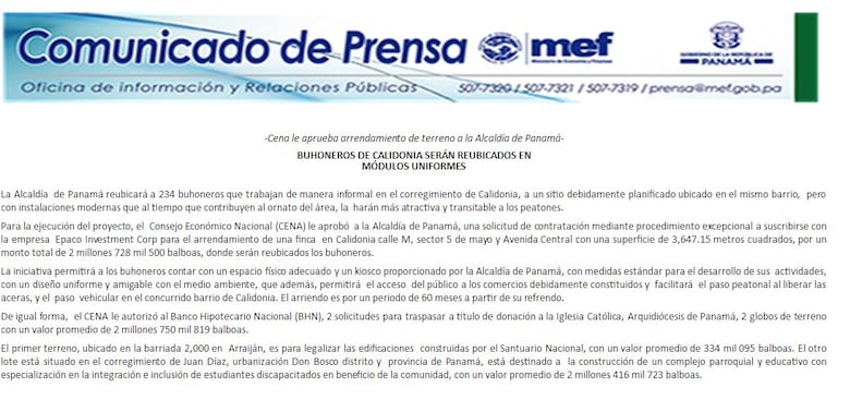 Gobierno dona a la Arquidiócesis de Panamá dos terrenos estatales valorados en $2.7 millones