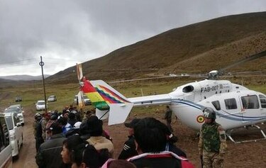 Helicóptero del presidente  Evo Morales aterriza tras 'falla mecánica'