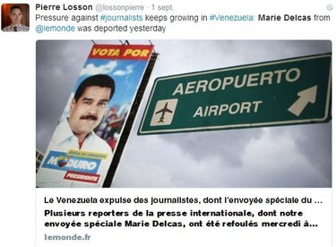 Cancillería de Francia pide explicaciones a Venezuela por expulsión de periodista de Le Monde