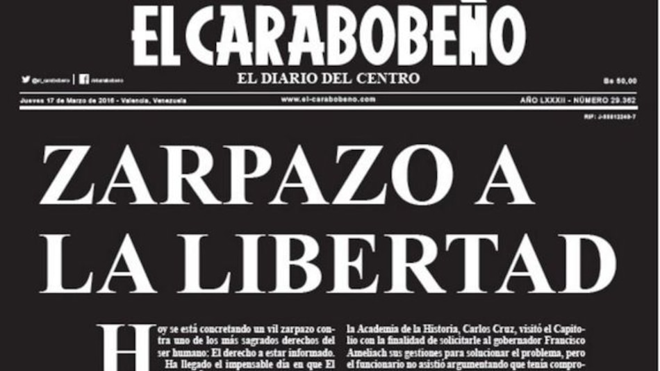 Diario 'El Carabobeño' cierra su edición impresa