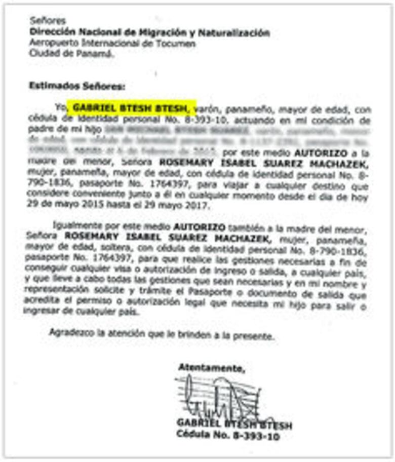 Gabriel Btesh y Ricardo Calvo autorizan sacar a sus hijos del país hasta el 2017