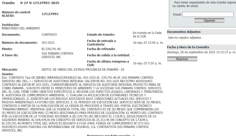 Dos procesos de arbitraje continúan, mientras contrato de auditoría de la mina llega a Contraloría