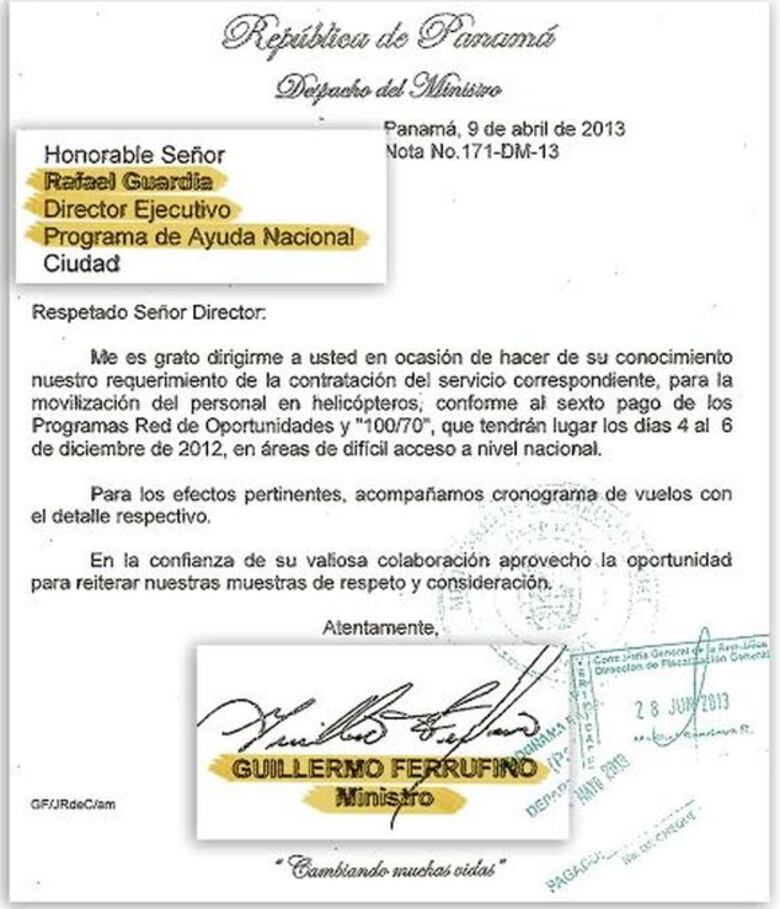 “A mí me trajo el cheque Ferrufino”