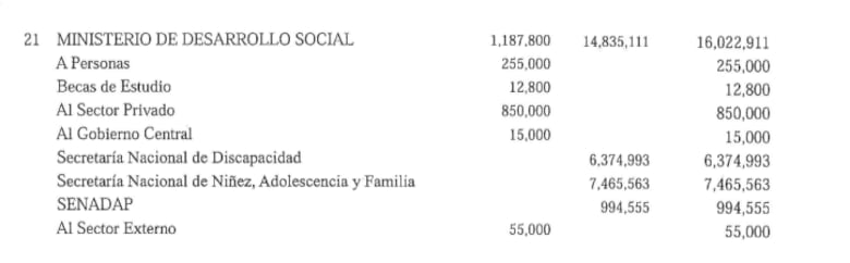 Recortes al Mides y cero inversión para el Ministerio de la Mujer en el proyecto de presupuesto 2026