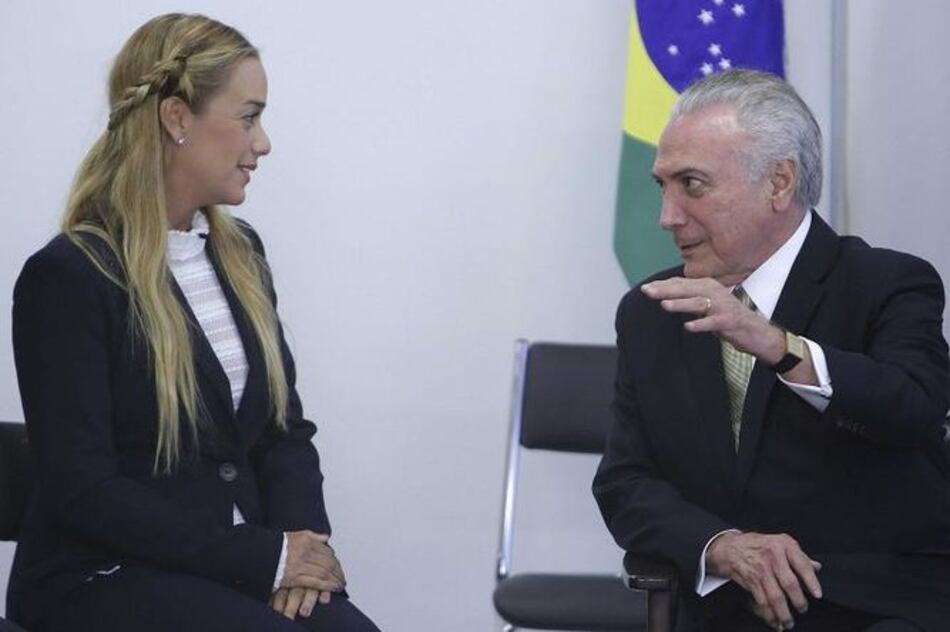Presidente de Brasil recibe a esposa de Leopoldo López y pide su liberación en Venezuela