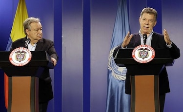 Presidente Santos expresa a Guterres su 'preocupación' por crisis humanitaria en Venezuela