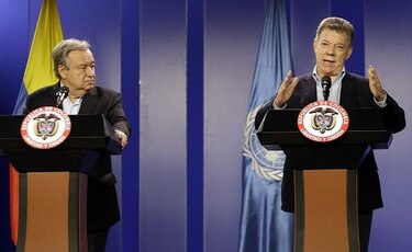 Presidente Santos expresa a Guterres su 'preocupación' por crisis humanitaria en Venezuela