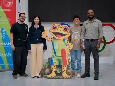Antón, la rana dorada, es presentada como mascota de los Juegos Suramericanos de la Juventud Panamá 2026