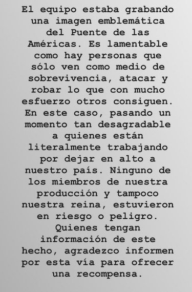 Hurtan a equipo de producción de Rosa Montezuma, Señorita Panamá 2018