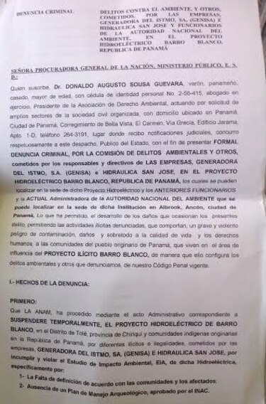 Presentan denuncia contra Genisa por presunto delito ambiental