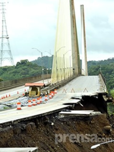 SPIA inspecciona derrumbe en acceso al puente Centenario