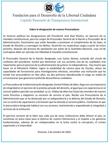 Procurador designado debe ‘demostrar la cualidad más importante: independencia’, TI