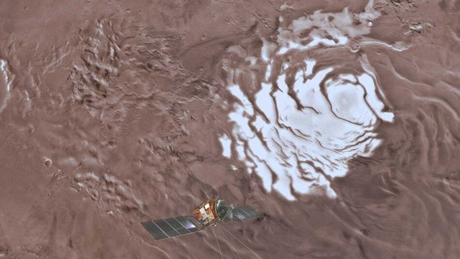 Descubren un lago de agua líquida en Marte