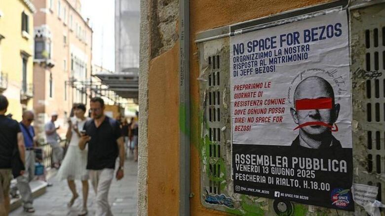 Las protestas en Venecia que forzaron al multimillonario Jeff Bezos a cambiar el lugar de su fastuosa boda