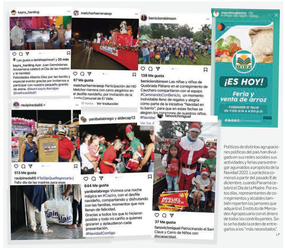 Políticos activan el clientelismo en víspera de la Navidad y del 2023