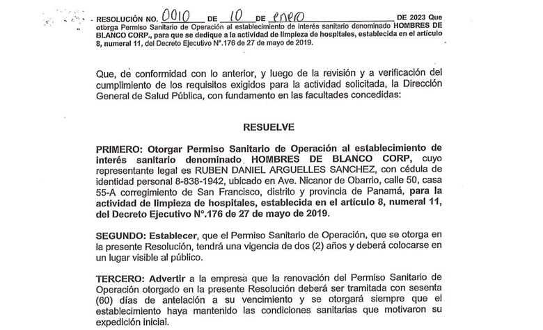 Impugnan la legalidad de los contratos de limpieza hospitalaria a favor de Hombres de Blanco y Sicarelle