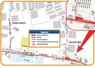 Desvíos en la Domingo Díaz por colocación de vigas en la línea 2 del Metro