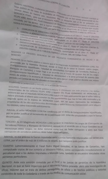 Denuncian ante el Ministerio Público al empresario Felipe 'Pipo' Virzi y a esposa de Moncada Luna