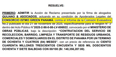Impugnan licitación millonaria para la recolección de la basura en Panamá y queda suspendida