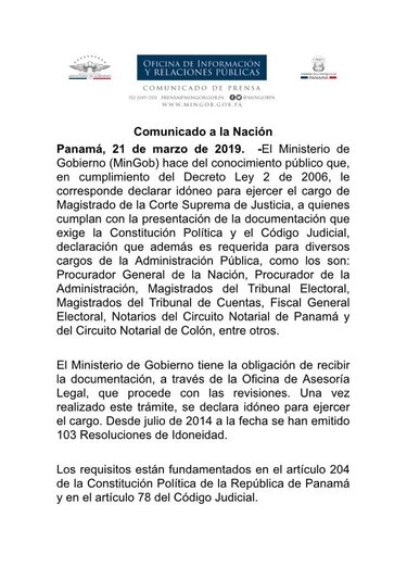 Ministerio de Gobierno certifica que Franz Wever es idóneo para ser magistrado