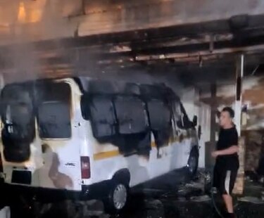 Incendian un bus y la fachada de la junta comunal de Las Garzas