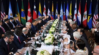 Junto a líderes latinoamericanos, Trump denuncia 'tragedia' en Venezuela