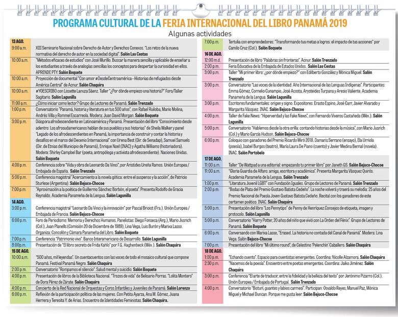 Conozca la oferta cultural de la Feria del Libro 2019