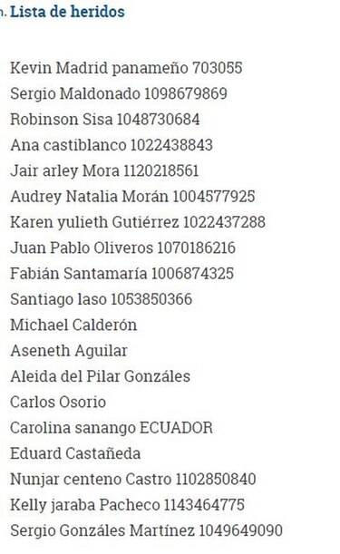 Tres panameños resultaron heridos en atentado en Bogotá