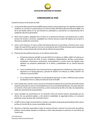 Asociación Bancaria rechaza cambios a su marco jurídico; ‘Tendrá impactos profundos’